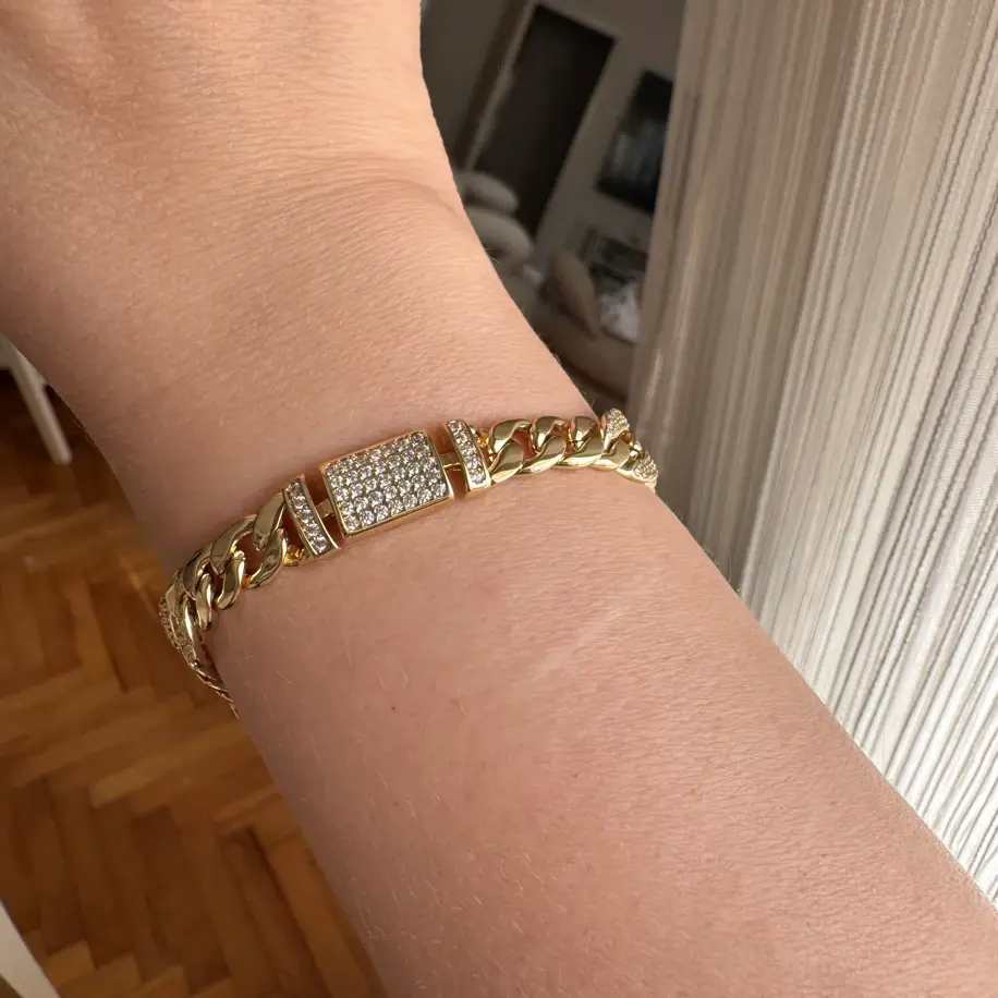 Zincir Kalın Taşlı Bileklik