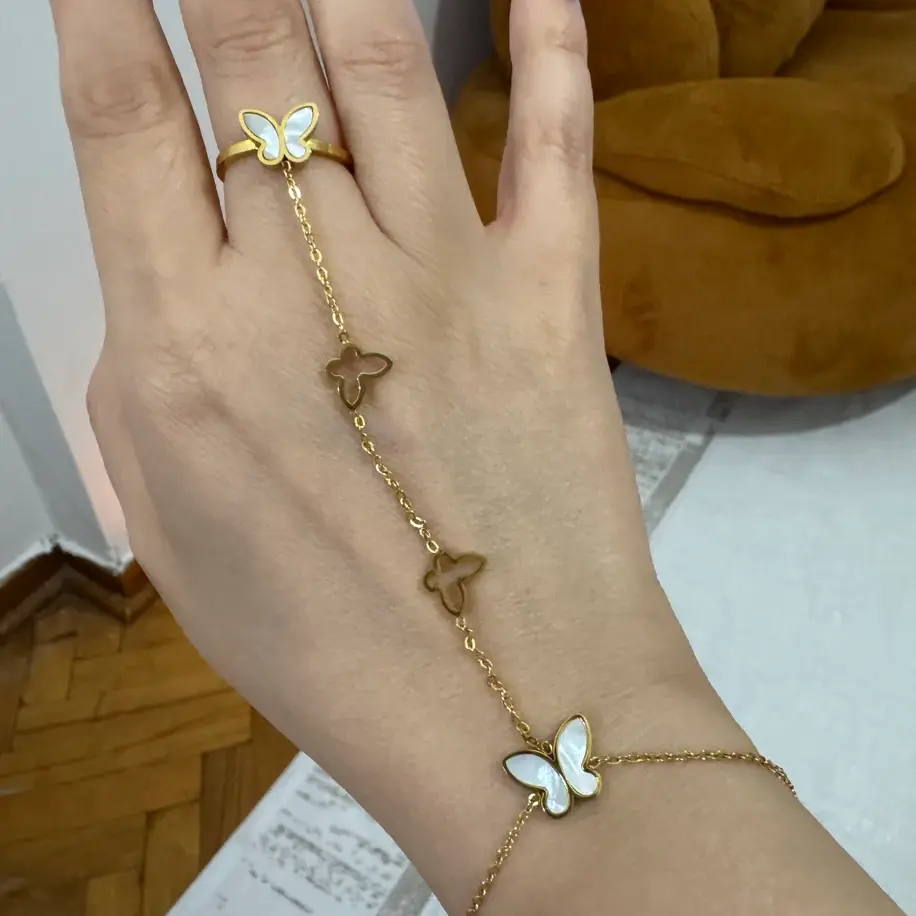 Şahmeran Çelik Kelebek Bileklik