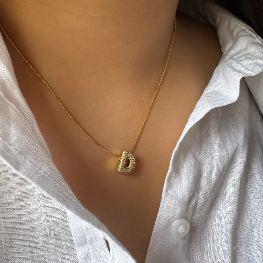 Taşlı Minimal Çelik Kolye