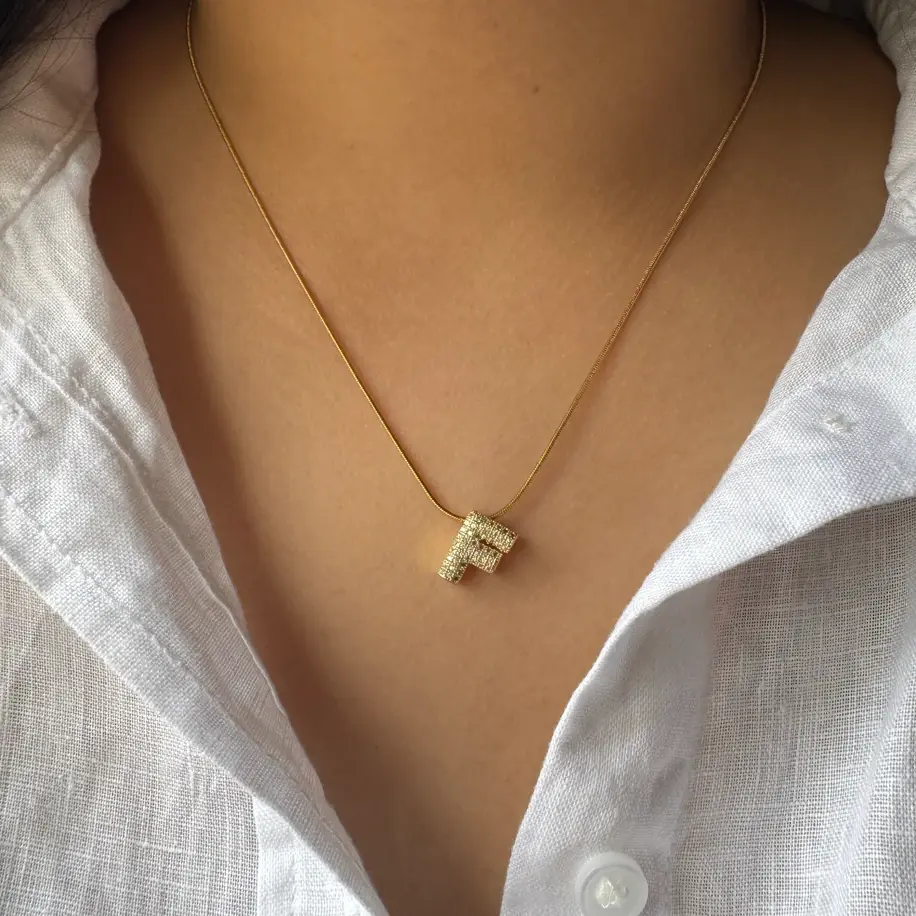 Taşlı Minimal Çelik Kolye