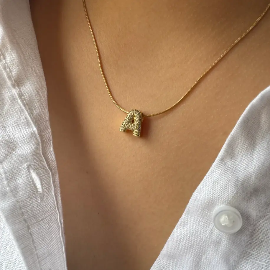 Taşlı Minimal Çelik Kolye