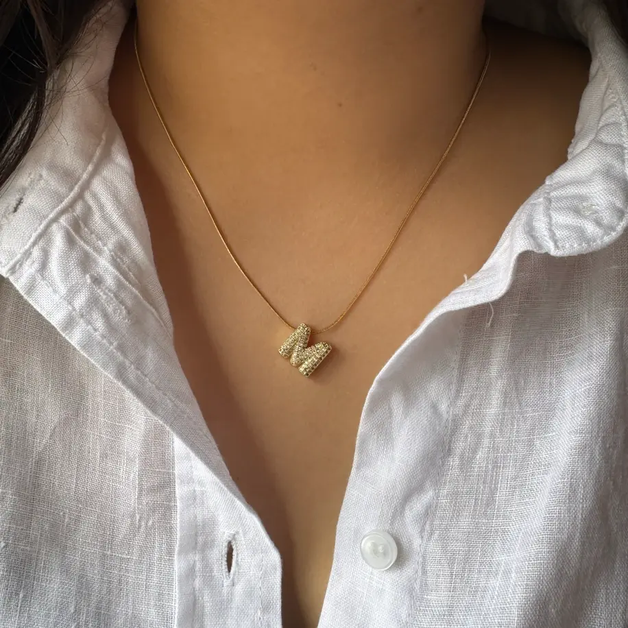 Taşlı Minimal Çelik Kolye