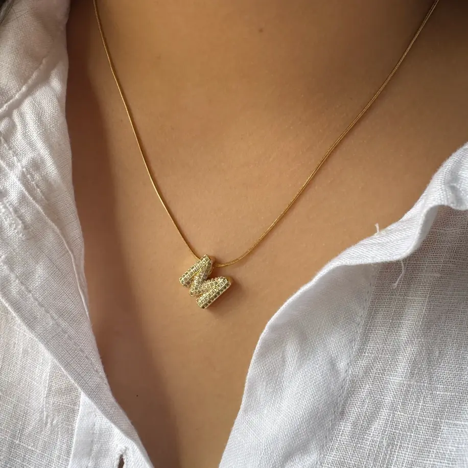 Taşlı Minimal Çelik Kolye