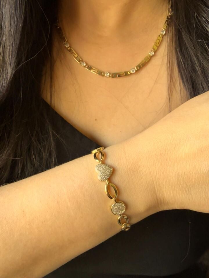 Mermaid Bella Heart Gold Bileklik