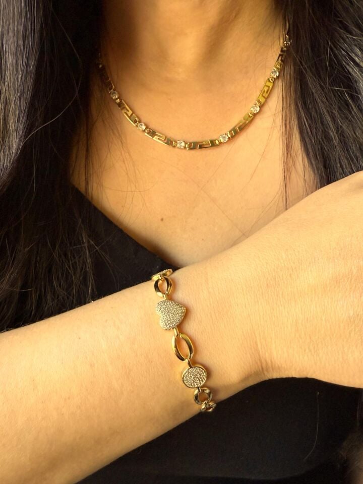 Mermaid Bella Heart Gold Bileklik