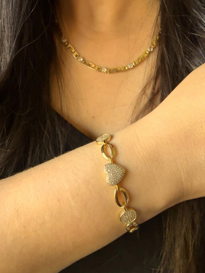 Mermaid Bella Heart Gold Bileklik