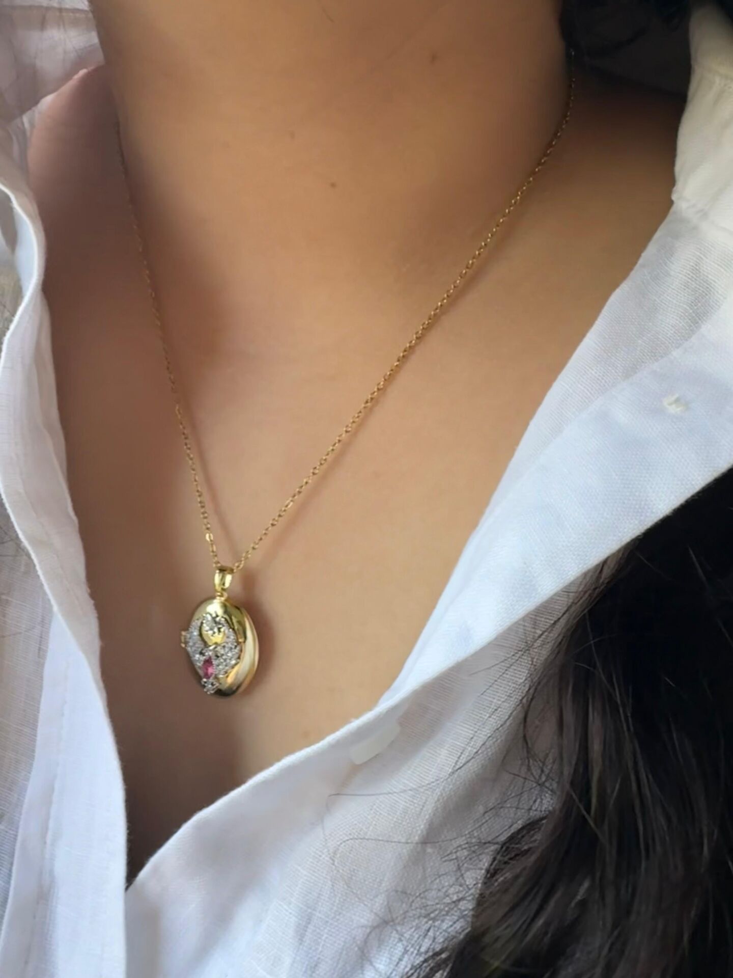 Mermaid Locket Charm Kolye