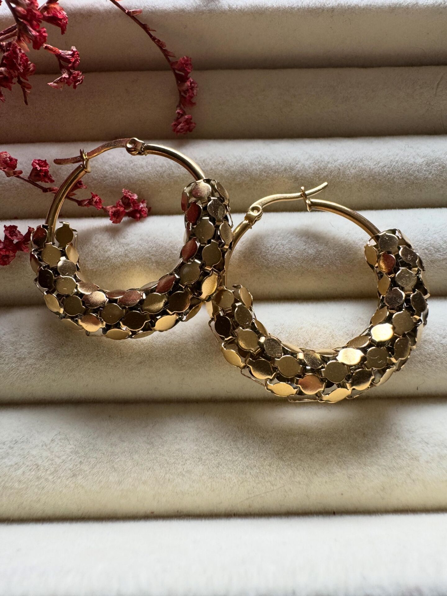 Çelik Pullu Halka Küpe