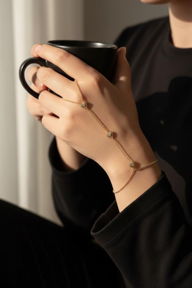 Taşlı Kalpli Çelik Şahmeran Bileklik