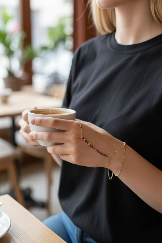 Renkli Taşlı Çelik Şahmeran