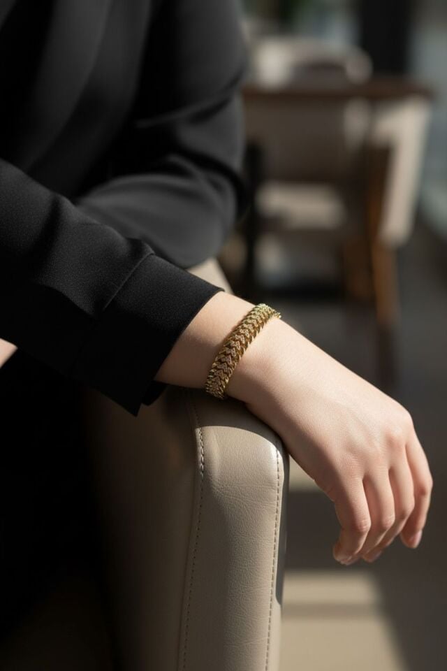 Kalın Kalp Taşlı Bileklik