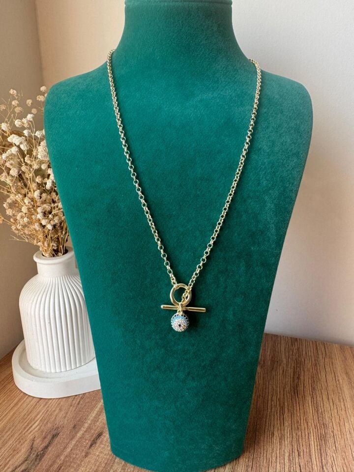 Nazar Boncuklu Geçmeli Kolye