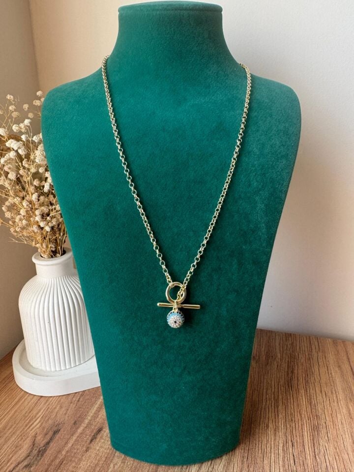 Nazar Boncuklu Geçmeli Kolye