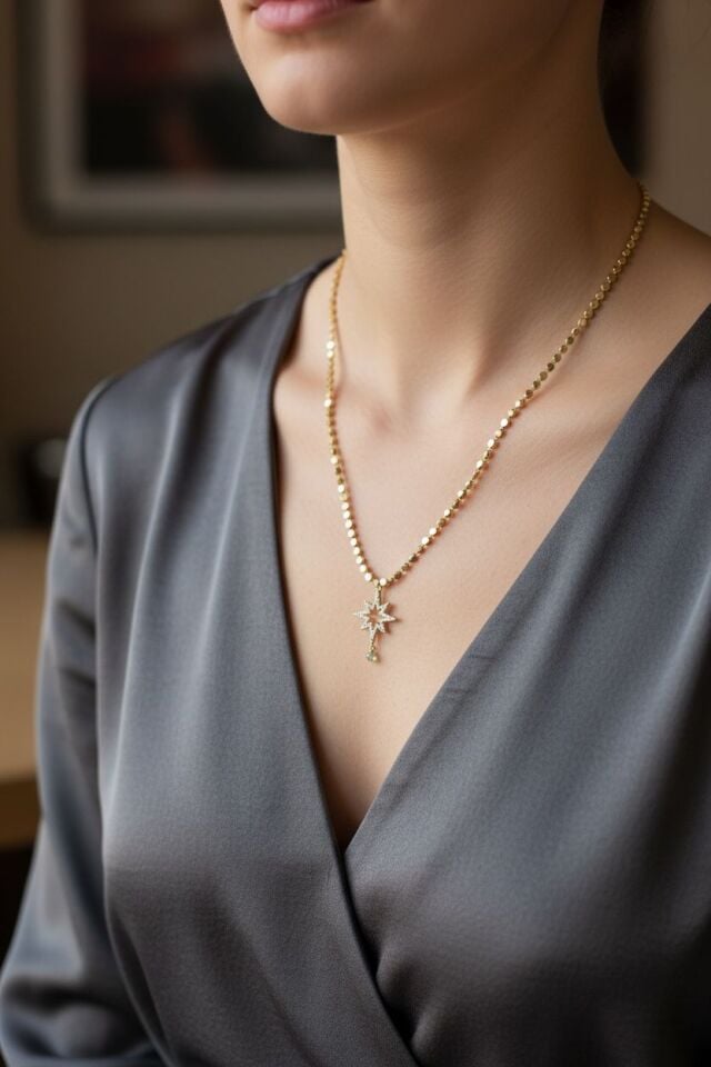 Kutup Yıldızı  Pullu Kolye